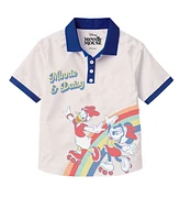 Disney Toddler and Little Girls 2-Piece Minnie Daisy Polo Shirt Pleated Skirt Set