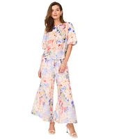 Vince Camuto Women's Floral-Print Puff-Sleeve Top