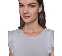 Karl Lagerfeld Paris Women's Lace-Inset Flutter-Sleeve Midi Dress