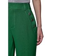 Karl Lagerfeld Paris Women's Linen-Blend Wide-Leg Sailor Pants