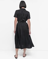 Dkny Women's Zip-Front Tech Midi Skirt