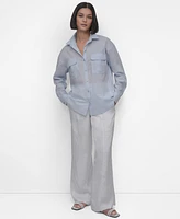 Dkny Women's Voile Long-Sleeve Button-Front Shirt
