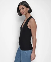 Dkny Women's Sleeveless Rib-Knit Vest Top