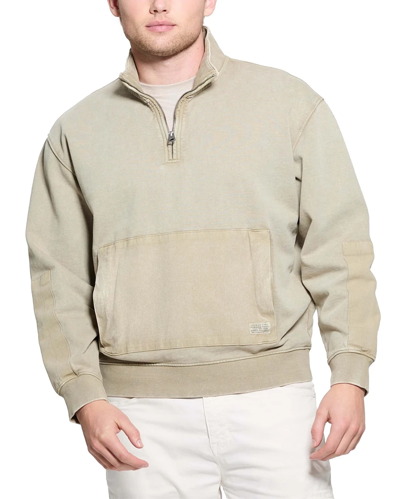 Guess Men's Tyler Relaxed Fit Long Sleeve Quarter-Zip Sweatshirt