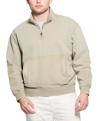 Guess Men's Tyler Relaxed Fit Long Sleeve Quarter-Zip Sweatshirt