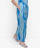 Dkny Women's Printed Pull-On Plisse Pants