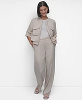 Dkny Women's Short-Sleeve Zip-Front Jacket