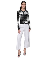 Karl Lagerfeld Paris Women's Four-Pocket Stripe Cardigan