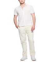 Guess Men's Jacoby Relaxed Fit Short Sleeve Button-Front Embroidered Shirt