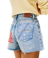 Tommy Jeans Women's Patchwork Frayed Denim Shorts