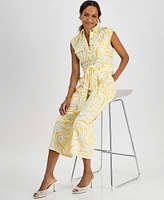 I.n.c. International Concepts Petite Printed Utility Jumpsuit, Exclusively at Macy's