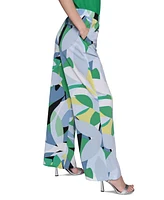 Karl Lagerfeld Paris Women's Geo-Print Wide-Leg Pants