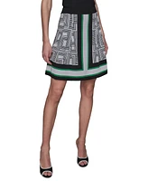 Karl Lagerfeld Paris Women's Border Printed Mini Skirt