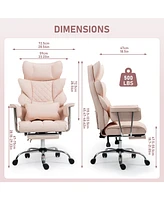Dyhome Gaming Chair, Racing Chair, Office Chair, Ergonomic High-Back Pu Leather Chair, Reclining Computer Desk Chair, Executive Swivel Rolling Chair f