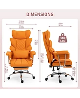 Dyhome Gaming Chair, Racing Office Ergonomic High-Back Pu Leather Reclining Computer Desk Executive Swivel Rolling Chair f