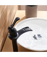 Waterfall Single Hole Single-Handle Vessel Bathroom Faucet With Pop-up Drain Assembly Polished Chrome
