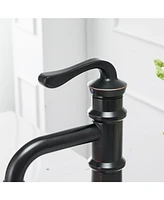 Waterfall Single Hole Single-Handle Vessel Bathroom Faucet With Pop-up Drain Assembly in