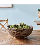 Burma Rattan Scalloped Edge Decorative Bowl