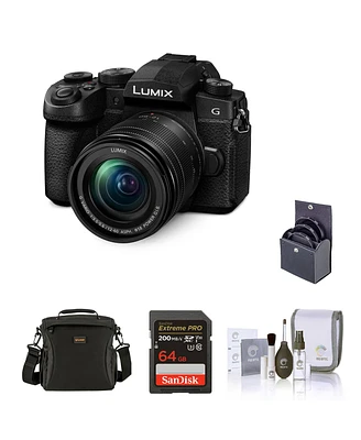 Panasonic Lumix G95 Mirrorless Camera with Lumix G Vario 12-60mm f/3.5-5.6 Mft Lens Bundle with 64GB Memory Card, Shoulder Bag, 58mm Filter Kit, Clean