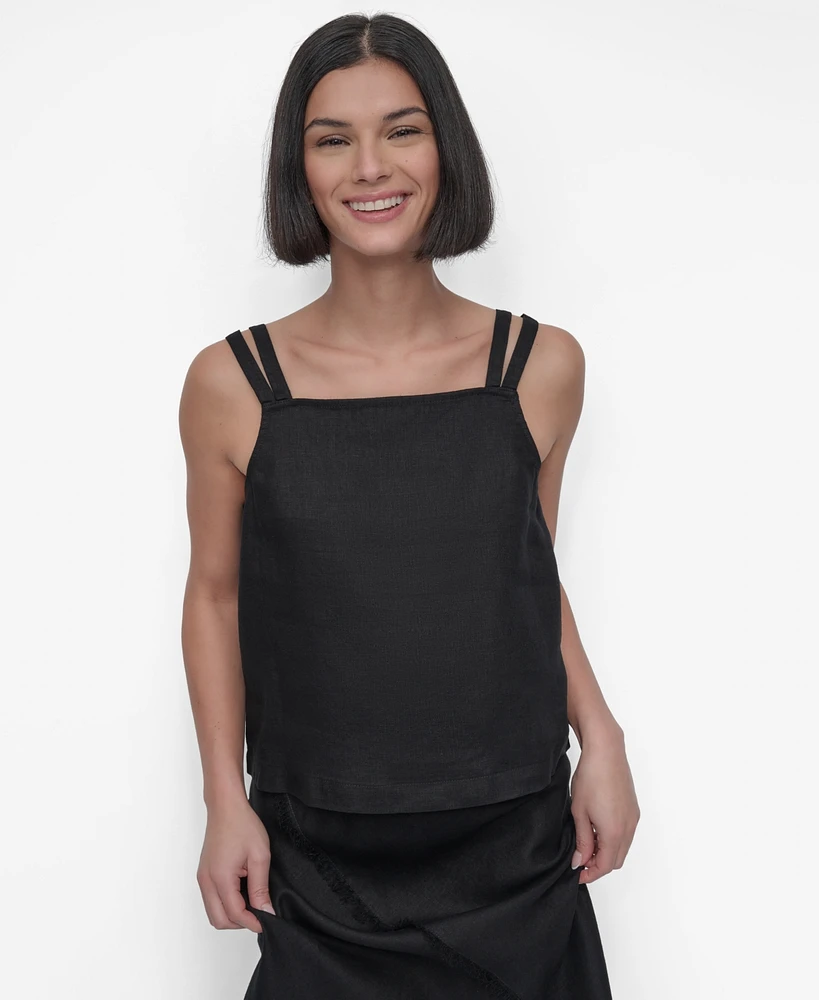 Dkny Women's Linen Tie-Strap Tank Top