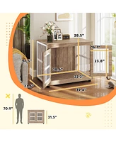 PawHut Dog Crate Furniture, 39" Dog Kennel with 2 Doors,