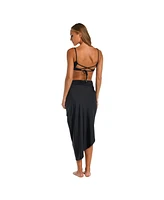 Sunshine 79 Women's Cover Up Swim Solids Convertible Faux Wrap