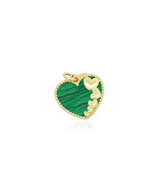 The Lovery Malachite Heart Overlay Charm 11 Millimeters
