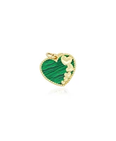 The Lovery Malachite Heart Overlay Charm 11 Millimeters