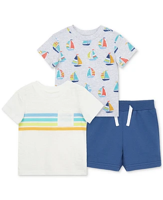 Little Me Baby Boys 3-Pc. Sailboats T-Shirts & Shorts Play Set