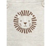 Little Me Baby Boys 2-Pc. Stripe T-Shirt & Lion Shortall Set