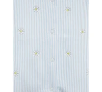 Little Me Baby Girls 2-Pc. Embroidered Daisy Stripe Romper & Headband Set