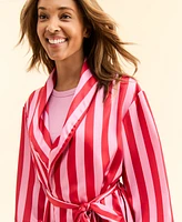 Macy's Flower Show Women's Striped Midi Length Robe, Exclusively at