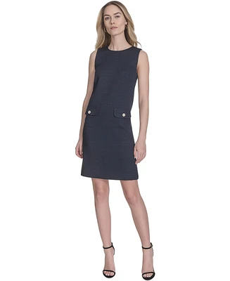 Tommy Hilfiger Women's Sleeveless Flap-Pocket Shift Dress