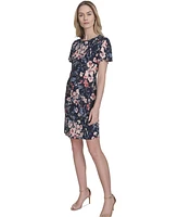 Tommy Hilfiger Women's Floral Flutter-Sleeve Shift Dress