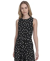 Tommy Hilfiger Women's Polka-Dot Straight-Leg Jumpsuit