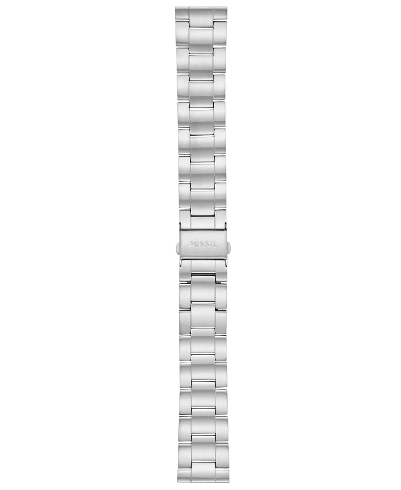 Fossil Men's Silver Stainless Steel Watch Band, 22mm