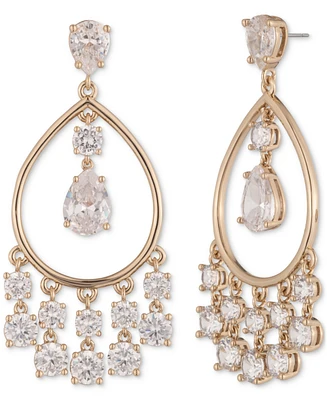 Givenchy Gold-Tone Cubic Zirconia Orbital Drop Earrings