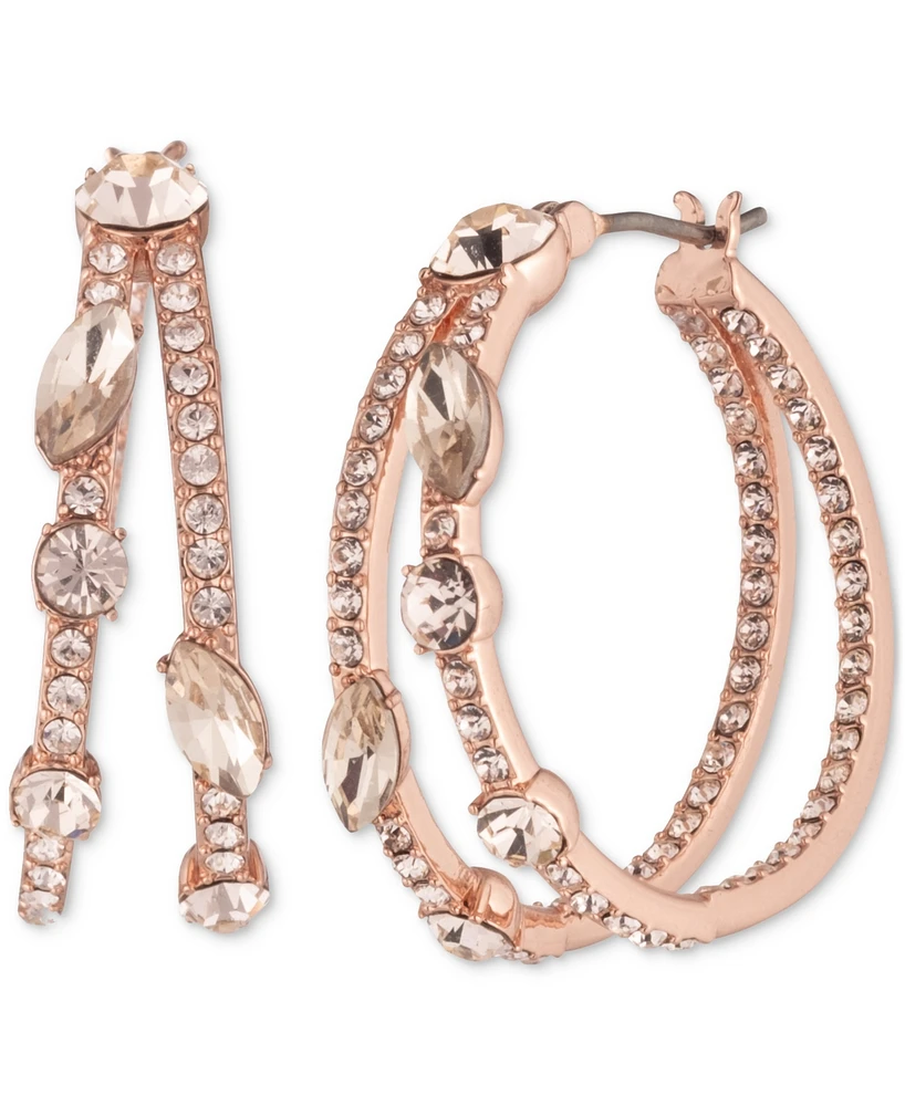 Givenchy Small Mixed Crystal Split-Hoop Earrings, 0.86"