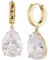 Givenchy Pear-Shape Cubic Zirconia Charm Hoop Earrings