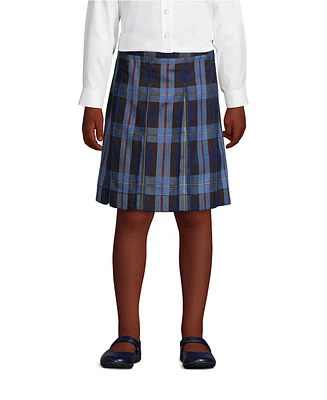 Lands' End Girls Plaid Box Pleat Skirt Top of the Knee