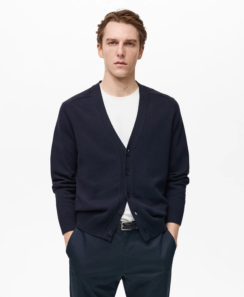 Mango Men's Knitted Cotton Cardigan