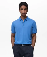 Mango Men's Cotton Fine Knit Polo Shirt