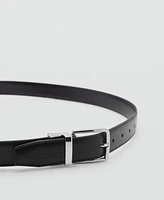 Mango Men's Reversible Pebble Leather Belt