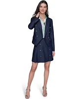 Karl Lagerfeld Paris Women's Double-Breasted Faux-Denim Jacket