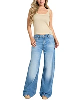 Guess Women's Bellflower High Rise Wide-Leg Jeans