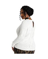 Poetic Justice Plus French Terry Open Back Long Sleeve Sweatshirt