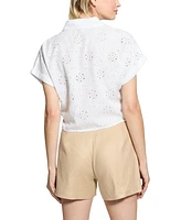 Guess Women's Brigitte Embroidered Snap-Front Shirt