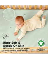 KeaBabies 2-Pack Protect+ Waterproof Crib Mattress Protector Covers, Quin Quilted Cotton Baby Topper, Toddler Sheets