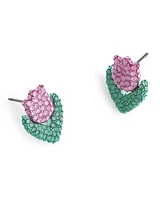 Betsey Johnson Faux Stone Spring Tulip Stud Earrings