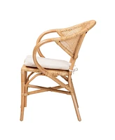 bali & pari 24" Finished Rattan Varick Modern Bohemian Dining Chair